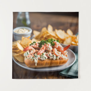 Tapiz Rollo de Langosta y Papas Fritas