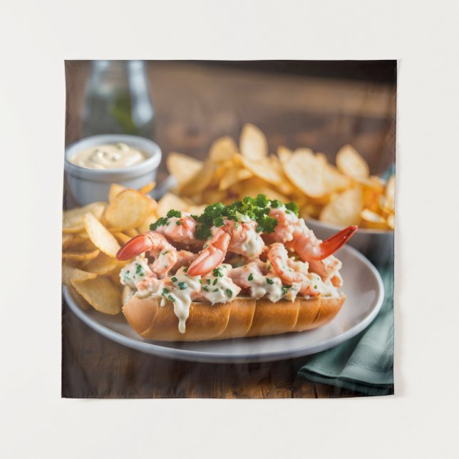 Tapiz Rollo de Langosta y Papas Fritas (Anverso)