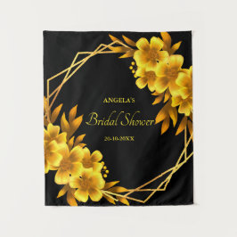 Tapiz Romance otoñal falso amarillo dorado floral geomét