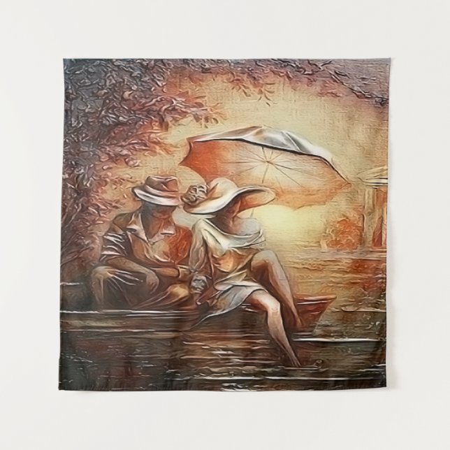 Tapiz Romantic Moment at Sunset (Anverso)