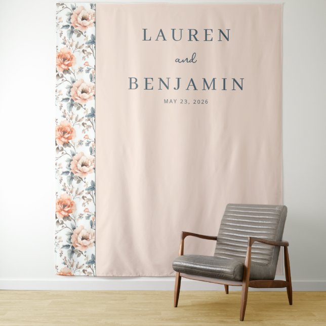 Tapiz Romantic Peach Floral (In situ)