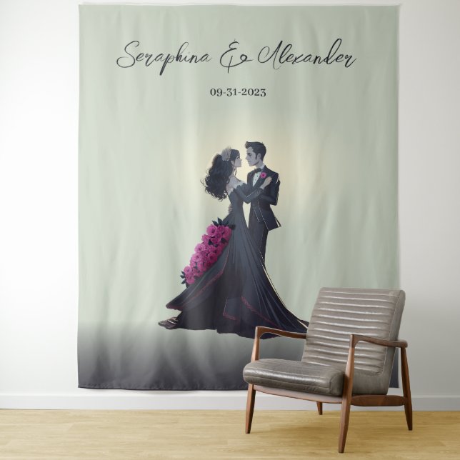 Tapiz Romántico Gótico Amantes Elegante De Bodas (In situ)