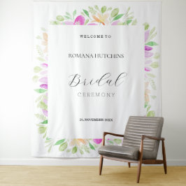 Tapiz Romántico País Floral acuarela pintada a mano