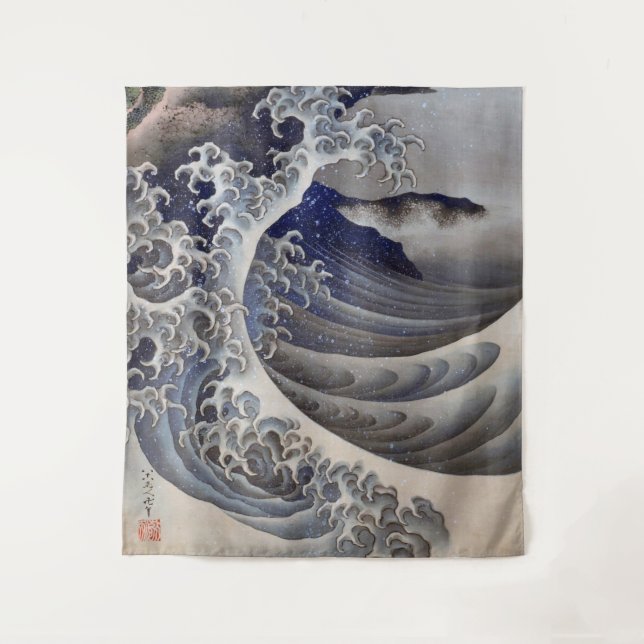 Tapiz Rompiendo olas, Hokusai (Anverso)