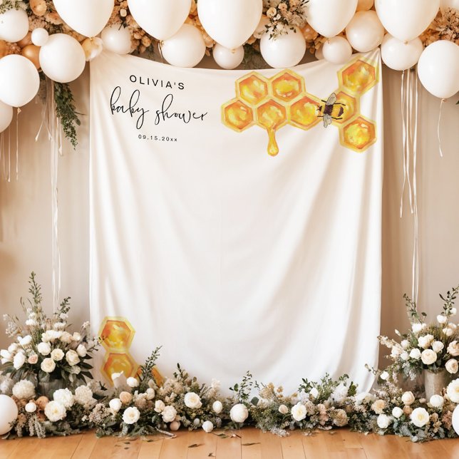 Tapiz ROMY Cute Honey Bumble Bee Baby Shower (Subido por el creador)