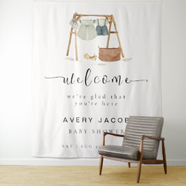 Tapiz Ropa de bebé para ducha minimalista boho Cartel de