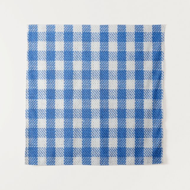 Tapiz Ropa de comedor de color azul-blanco. (Anverso)