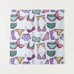 Tapiz Ropa interior sin costura de vintage: sostenes y p