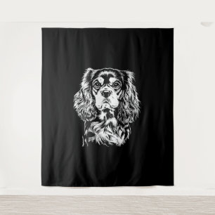 Tapiz Ropa minimalista con retrato de Cavalier King Char