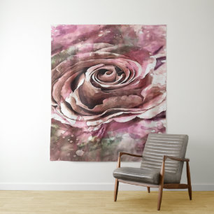 Tapiz Rosa artístico de la niebla de coral y desierto qu