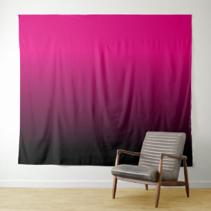 Tapiz Rosa caliente personalizable y ombre negro