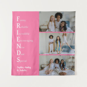 Tapiz rosa de FRIENDS con foto personalizada
