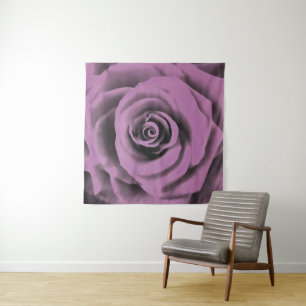 Tapiz Rosa de lavanda negra grande y artística