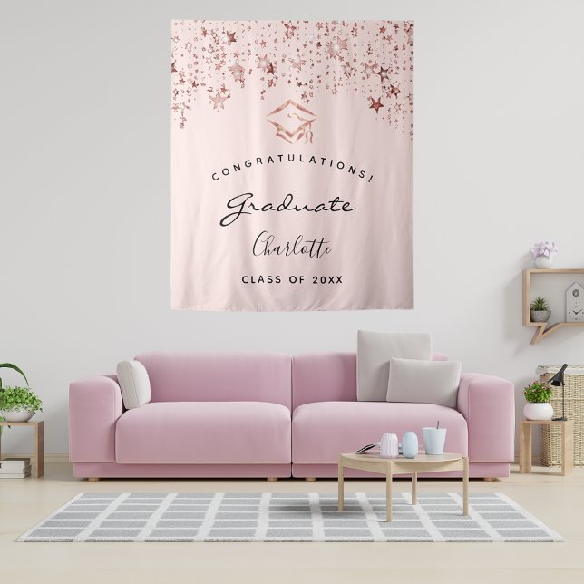 Tapiz Rosa de oro de la fiesta de graduación (Subido por el creador)