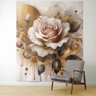 Tapiz Rosa de oro y cachemira
