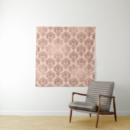 Tapiz Rosa Dorado Rubor Rosa Moderno Glam Damasco