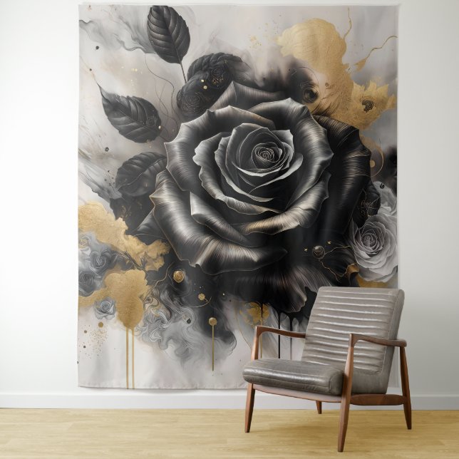 Tapiz Rosa negro y oro (In situ)