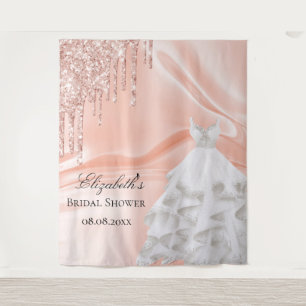 Tapiz Rosa oro blanco vestido novia nombre ducha nupcial