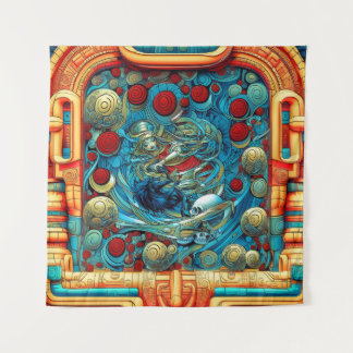 Tapiz Rosas abstractos sacerdotes brujería colorida arte