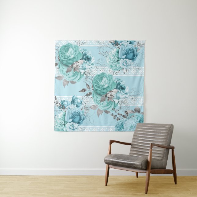 Tapiz Rosas azules encajan elegante (In situ)