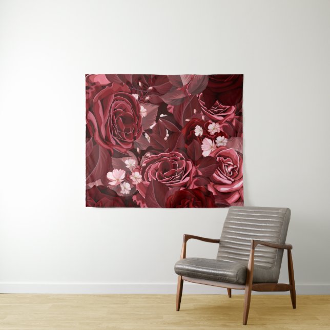Tapiz Rosas de acuarela 35 (In situ (horizontal))