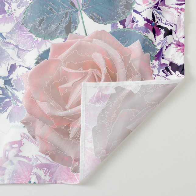 Tapiz Rosas de acuarela e hidrangeas. (Detalle)