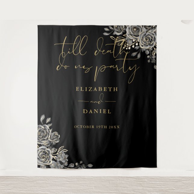 Tapiz Rosas Fiesta floral Boda gótico Foto Prop (Anverso)