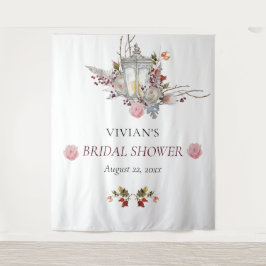 Tapiz Rosas florales y Lantern Bridal Shower Booth