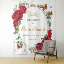 Rosas Peonías Mariposas Florales Quinceañera Bienv