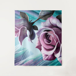 Tapiz Rosas radiantes: Pétalos rosa y púrpura perfecto
