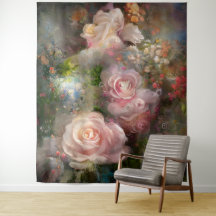 Rosas suaves vintage pintadas en acuarela