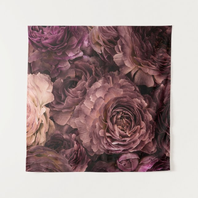 Tapiz Rosas Violetas: Textura de Ramo Fresco (Anverso)