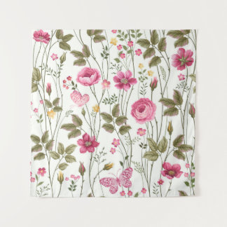 Tapiz Rosas y mariposas: sin foco floral