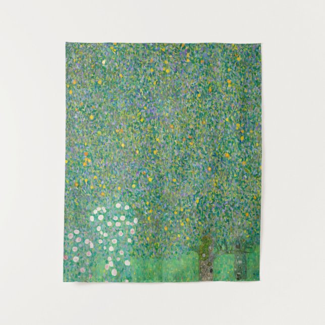 Tapiz Rosebushes bajo los árboles, 1905 por Gustav Klimt (Anverso)