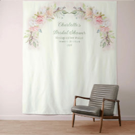 Tapiz Roses rosas rosas rosadas Sage Green Bridal Shower