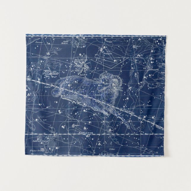 Tapiz Rótulo Aries Zodiac Ilustracion de cosecha (Anverso (horizontal))