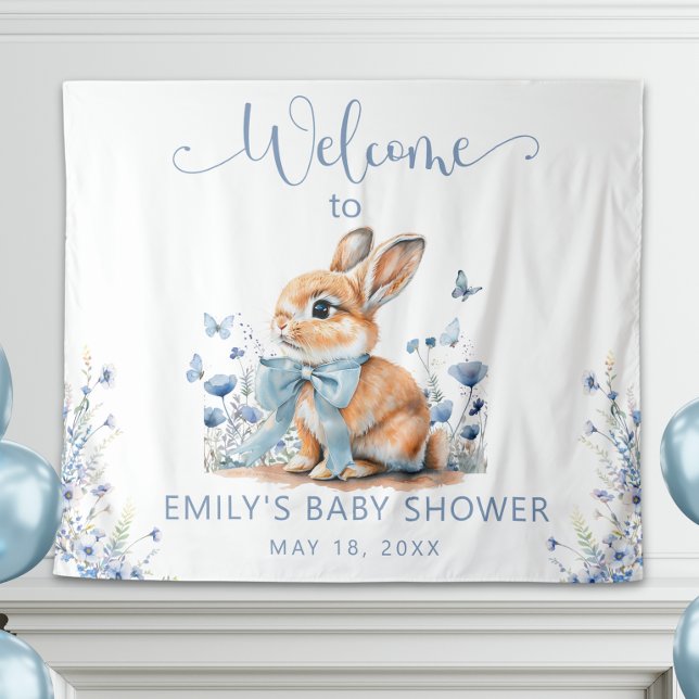 Tapiz Rótulo Cute Bunny wildflower Baby Shower Welcolme (Subido por el creador)