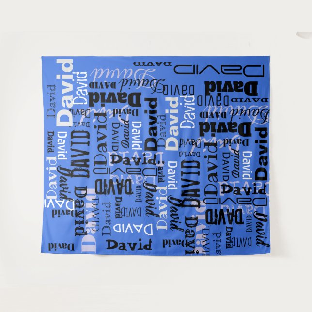 Tapiz Rótulo de Fiesta de NOMBRE Paso y repetición Cumpl (Anverso (horizontal))