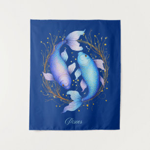 Tapiz Rótulo Pisces Zodiac, Dos Gracets Koi Fish