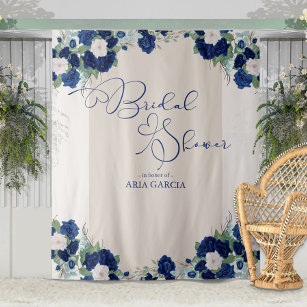 Tapiz Royal Rosa Blue Floral Bridal Shower