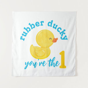 Tapiz Rubber Ducky eres el fondo de un primer cumpleaños