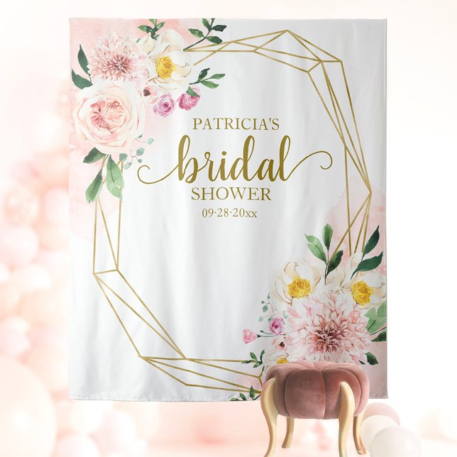 Tapiz Rubor Floral Bridal Shower Backdrop Photo Prop (Subido por el creador)
