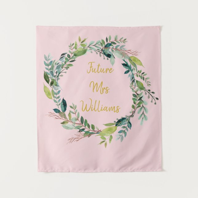 Tapiz Rubor Pink Bridal Shower Girly Photo Booth Prop (Anverso)