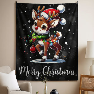 Tapiz Rudolph La Navidad de Reno Rojo