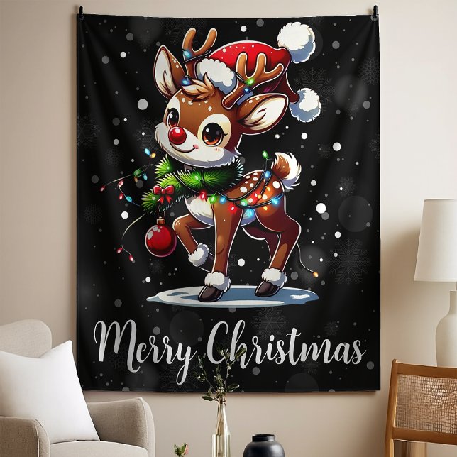 Tapiz Rudolph La Navidad de Reno Rojo (Subido por el creador)