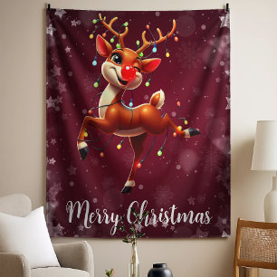 Tapiz Rudolph La Navidad de Reno Rojo