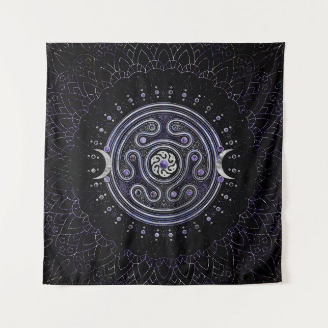 Tapiz Rueda de Hecate con Ametist y Plata (Anverso)