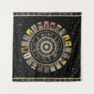 Tapiz Rueda del Zodiaco, gráfico de astrología y el mayo