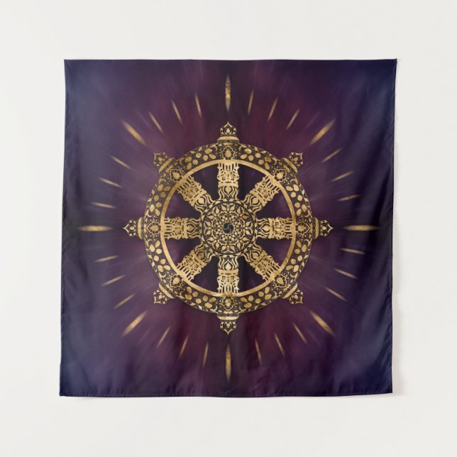 Tapiz Rueda Dharma - Dharmachakra (Anverso)