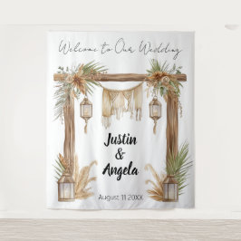 Tapiz Rustic Romance Customizable Wedding Arch Backdrop